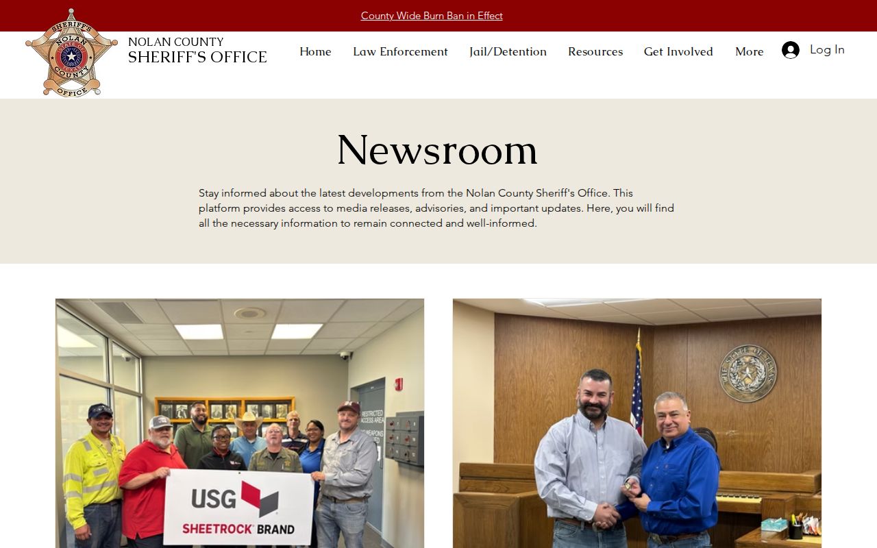 Nolan County Sheriff dated public warrant-operation headlines without private names