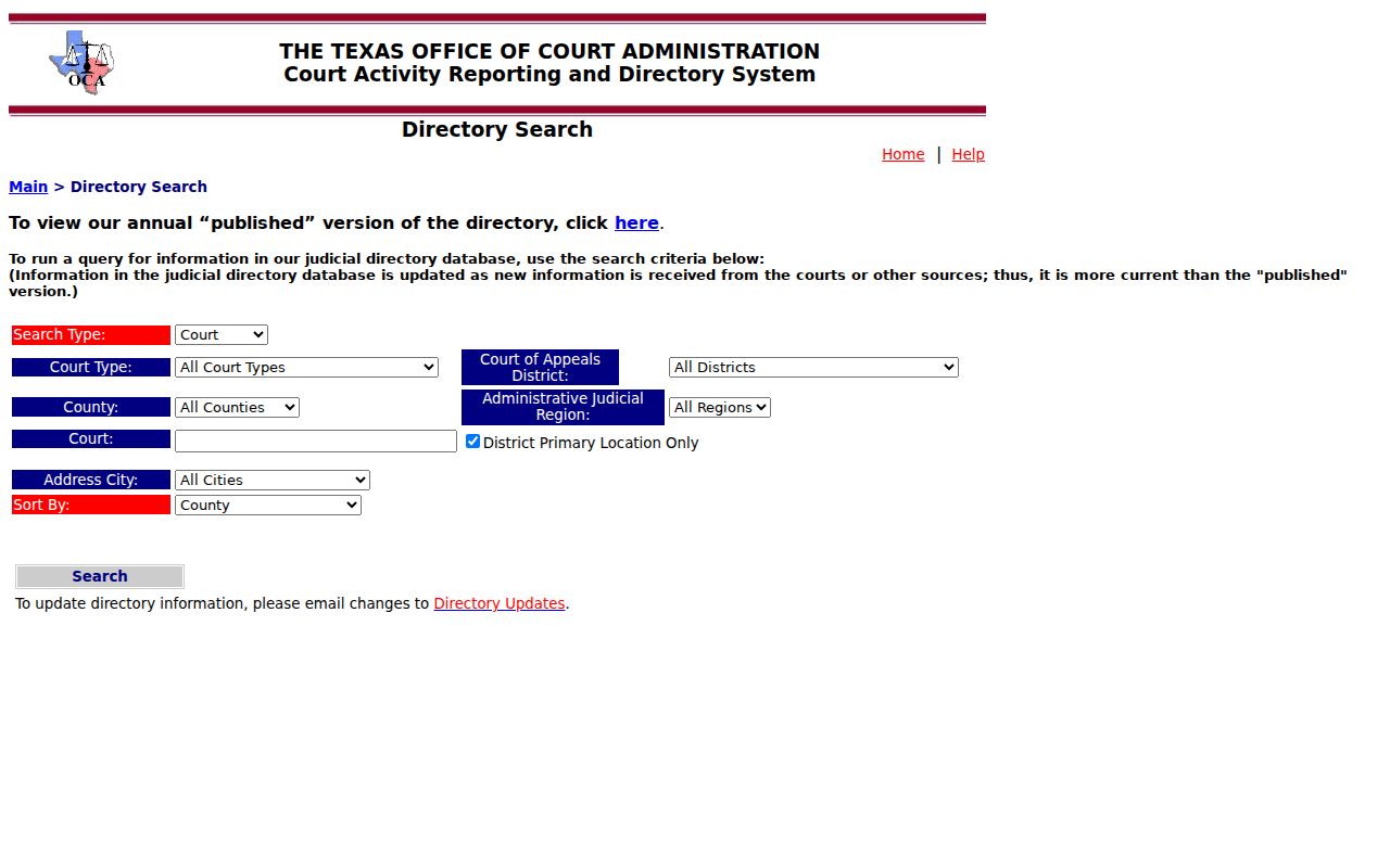Texas Judicial Branch municipal court directory checked for a Blackwell listing